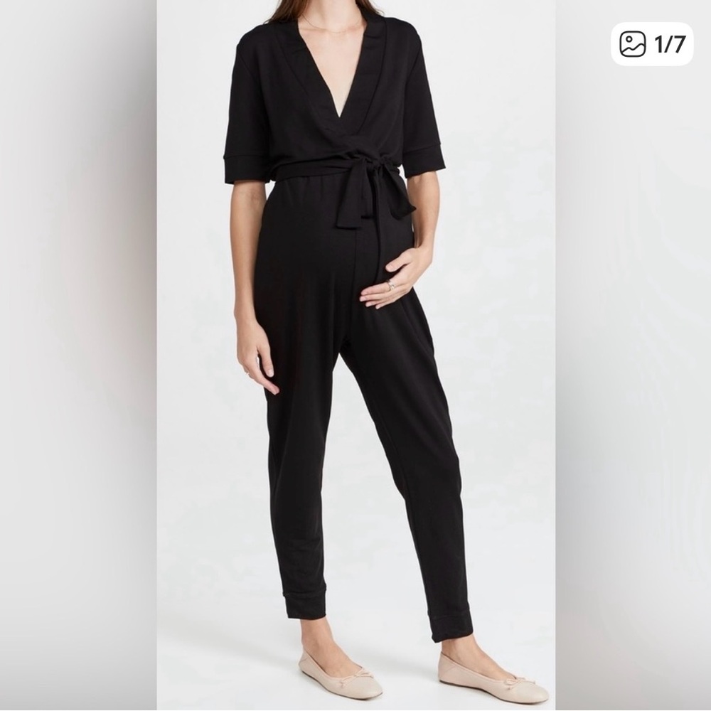 Hatch nurse to errands wrap maternity jumpsuit, size 0